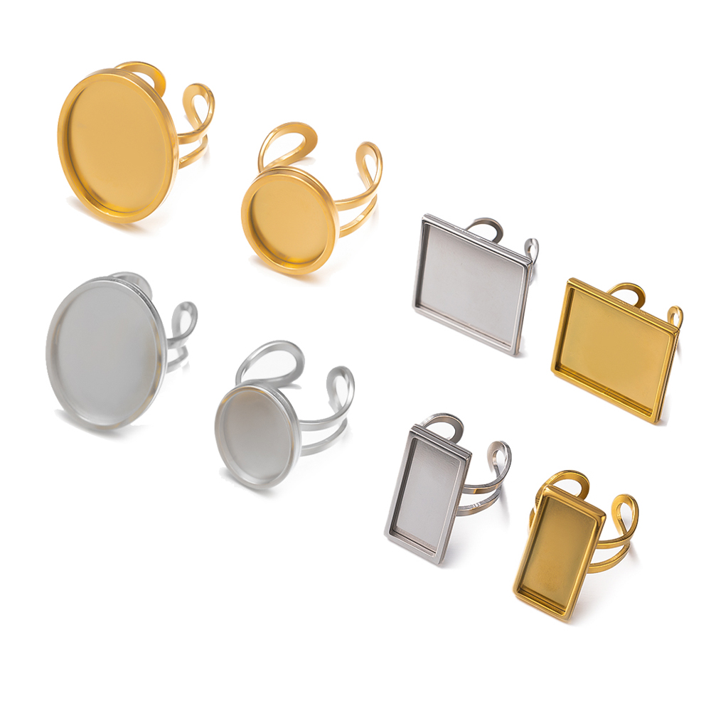 Ring Set Adjustable - Anneau réglable vierge doré en acier