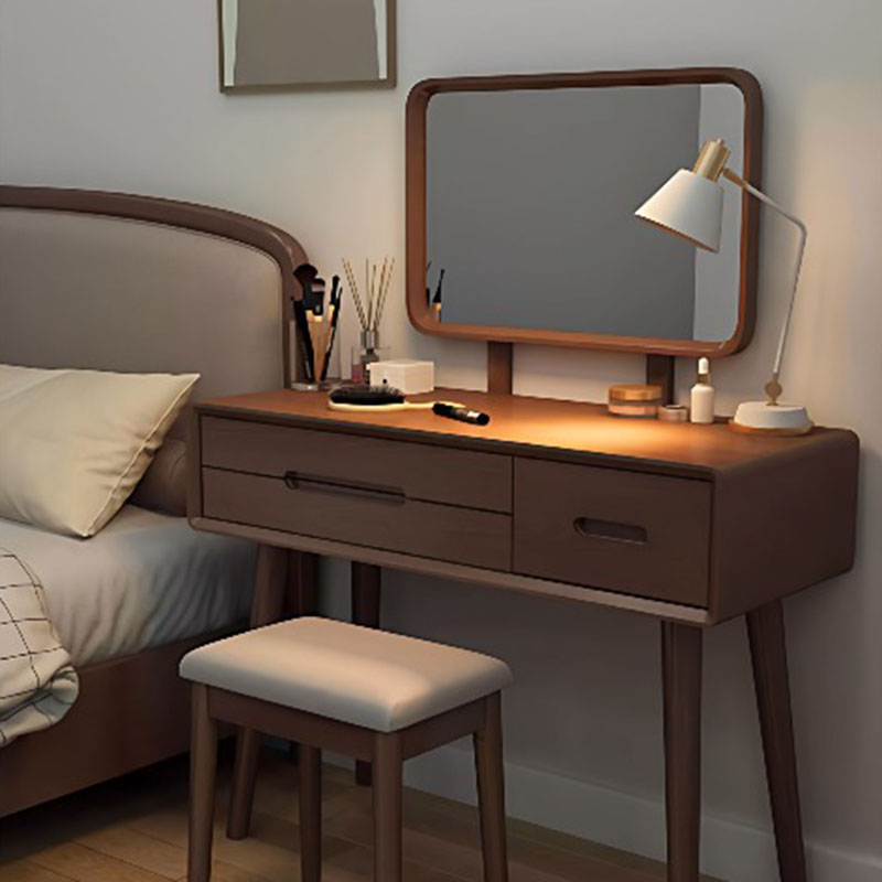 Women Accessories Drawer - Table de maquillage miroir avec tabouret,