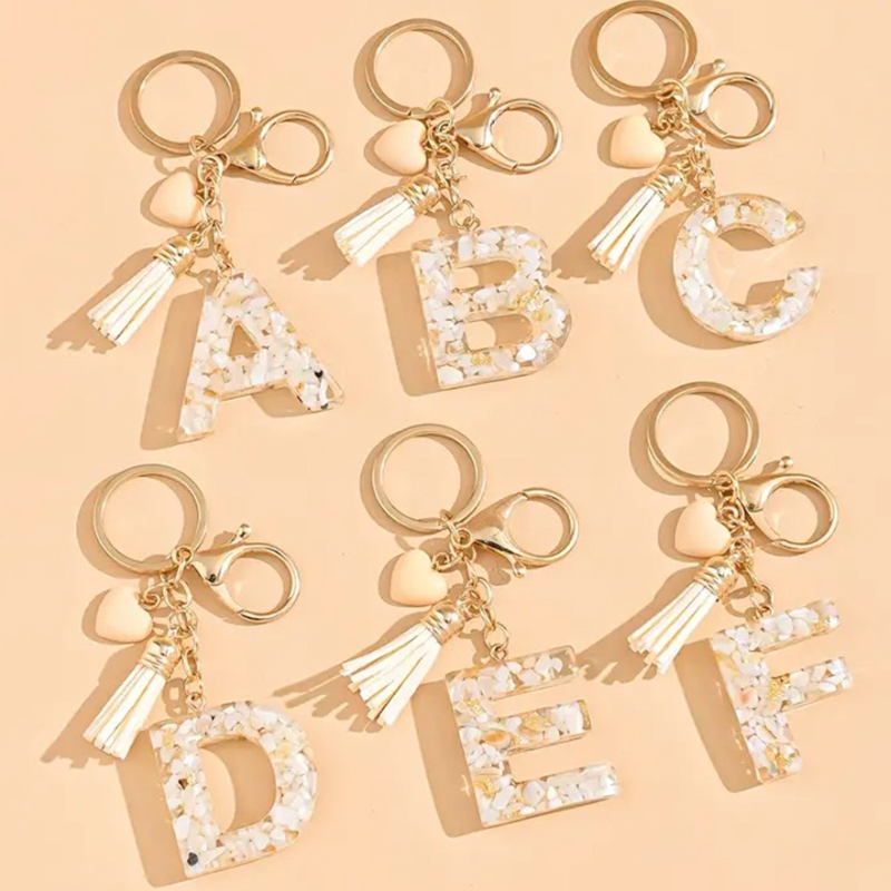 Women Accessories In English - A-Z anglais porte-clés gland résine coeur