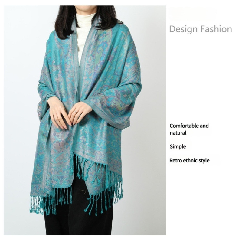 Women'S Formal Accessories - Châle traditionnel en coton 340D, avec