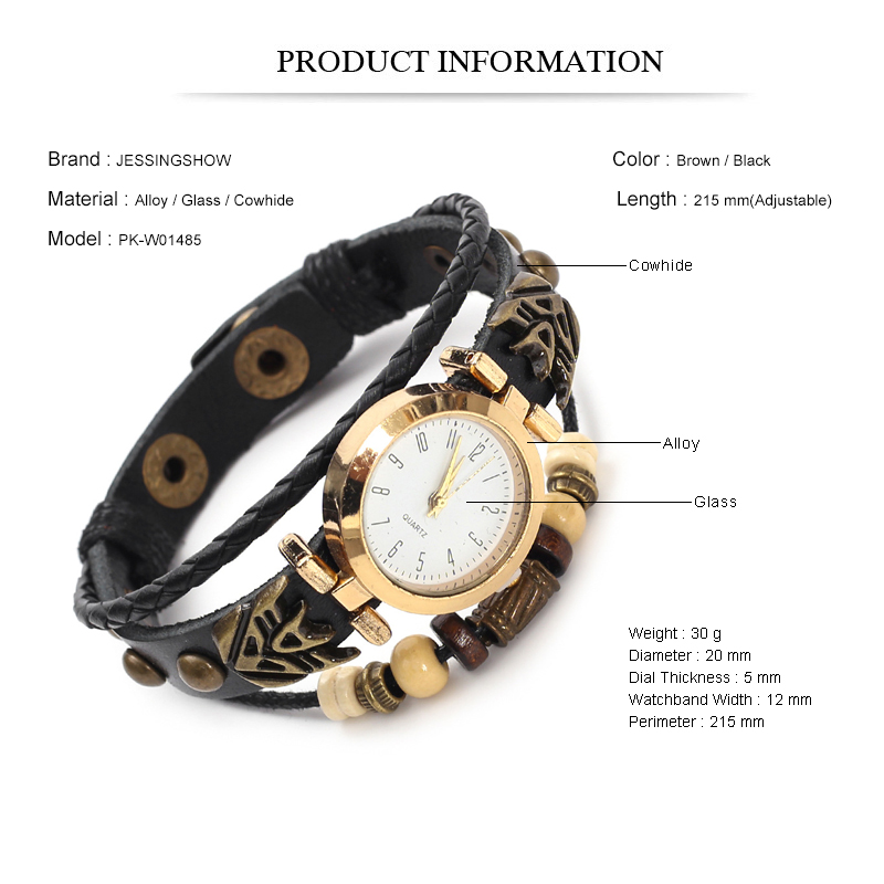Montre à quartz en cuir vintag - Women Accessories Pk avis et prix
