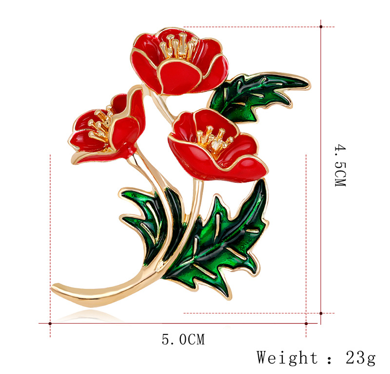 Broche fleur de pavot rouge ém - Women'S Accessories Uk avis et prix